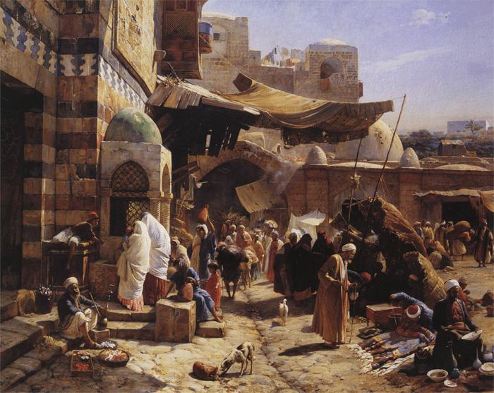 Gustav Bauernfeind Market in Jaffa China oil painting art
